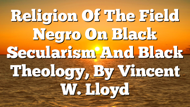 Religion Of The Field Negro  On Black Secularism And Black Theology, By Vincent W. Lloyd